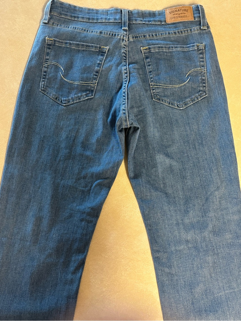 Signature by Levi Strauss Medium Blue Women's Straight Leg Distressed Jeans - Picture 2 of 6